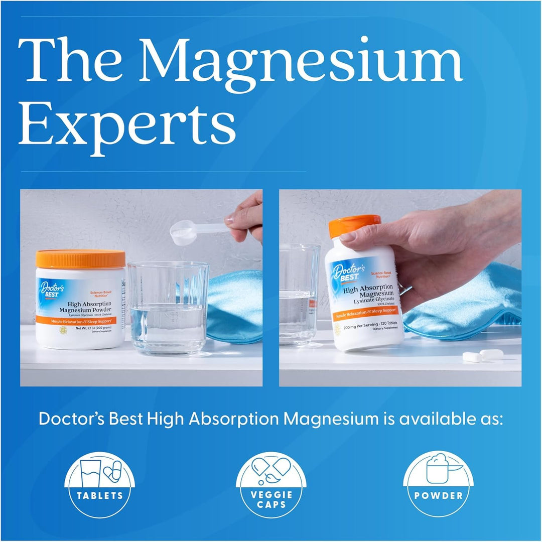 Doctor's BEST Magnesium Glycinate Lysinate, 120 Count