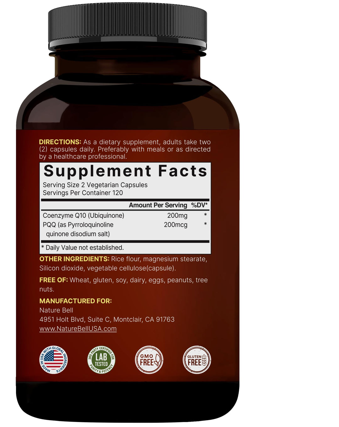 NatureBell CoQ10 Ubiquinone with PQQ, 200 mg, 240 Count