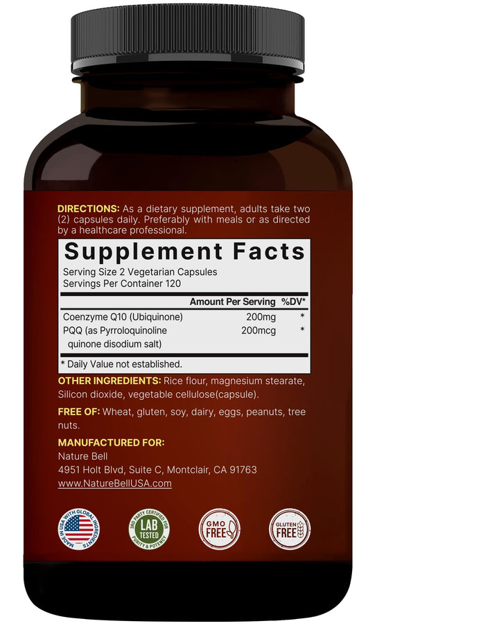 NatureBell CoQ10 Ubiquinone with PQQ, 200 mg, 240 Count