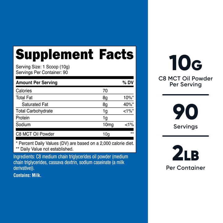Nutricost C8 MCT Oil Powder, 2 lb