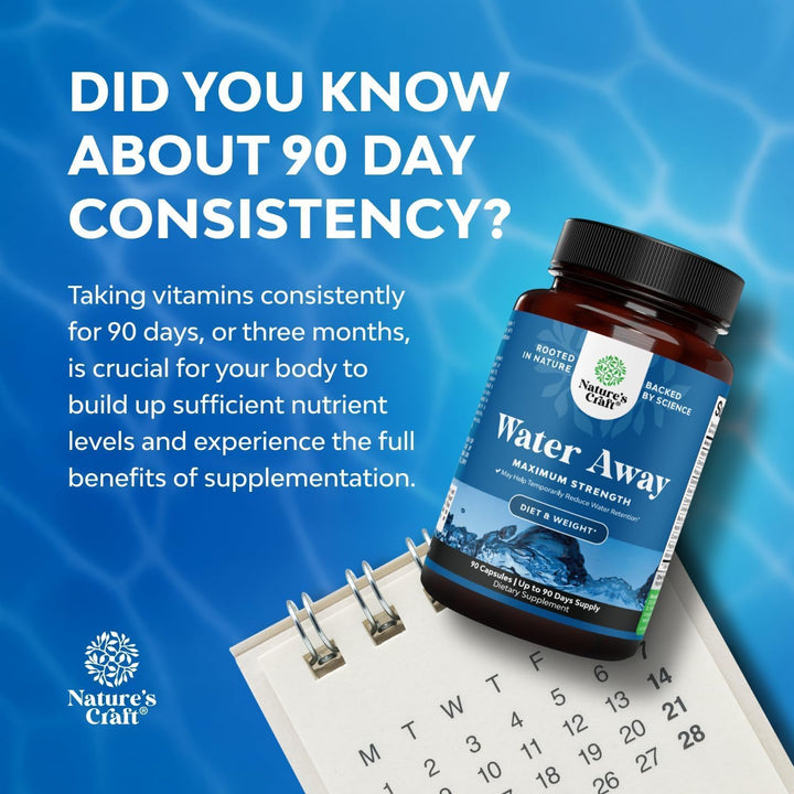 Water Away Herbal Diuretic Pills High Strength, 90 Count