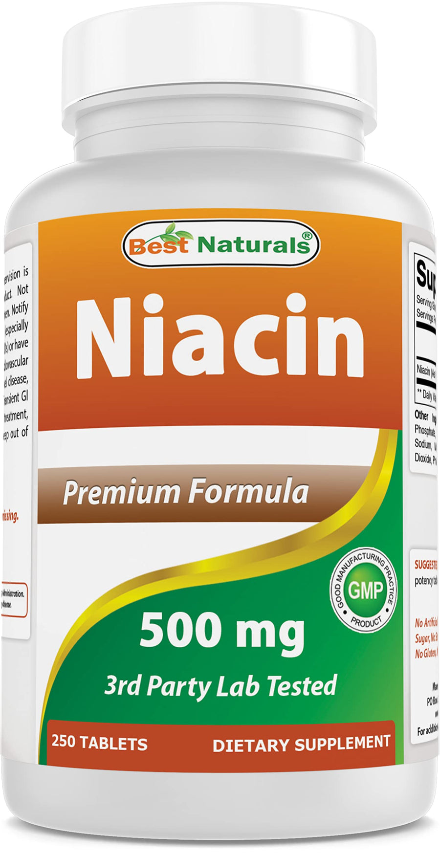 Best Naturals Niacin 500 mg, 250 Count