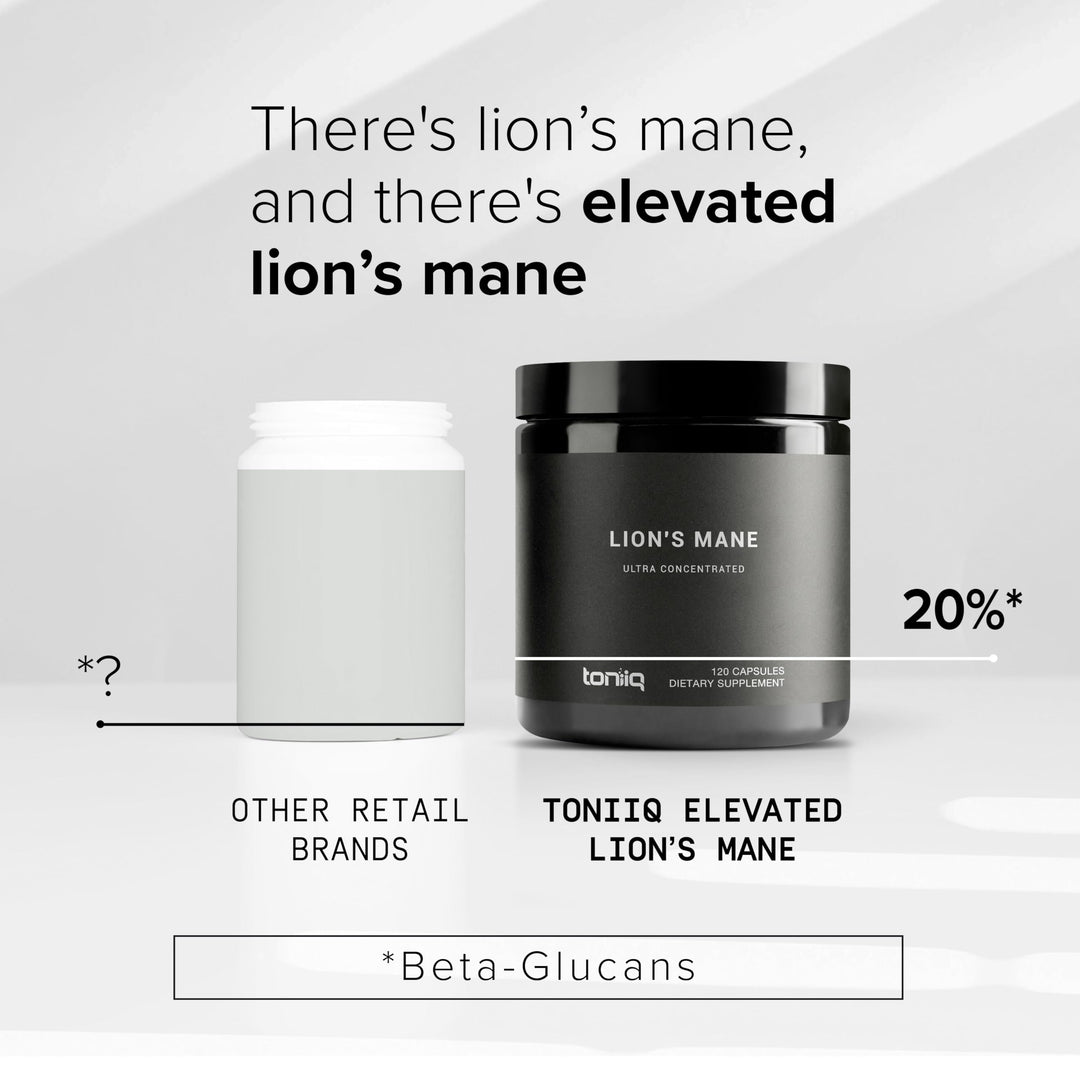 Toniiq Lion's Mane Mushroom Supplement, 1800 mg, 120 Count