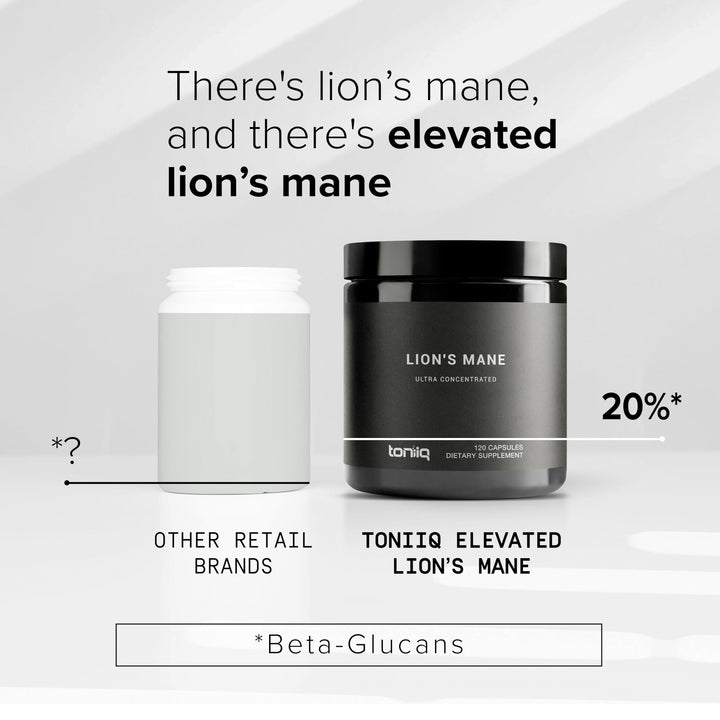 Toniiq Lion's Mane Mushroom Supplement, 1800 mg, 120 Count