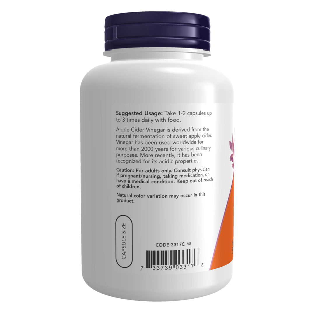 NOW Apple Cider Vinegar 450 mg, 180 Count