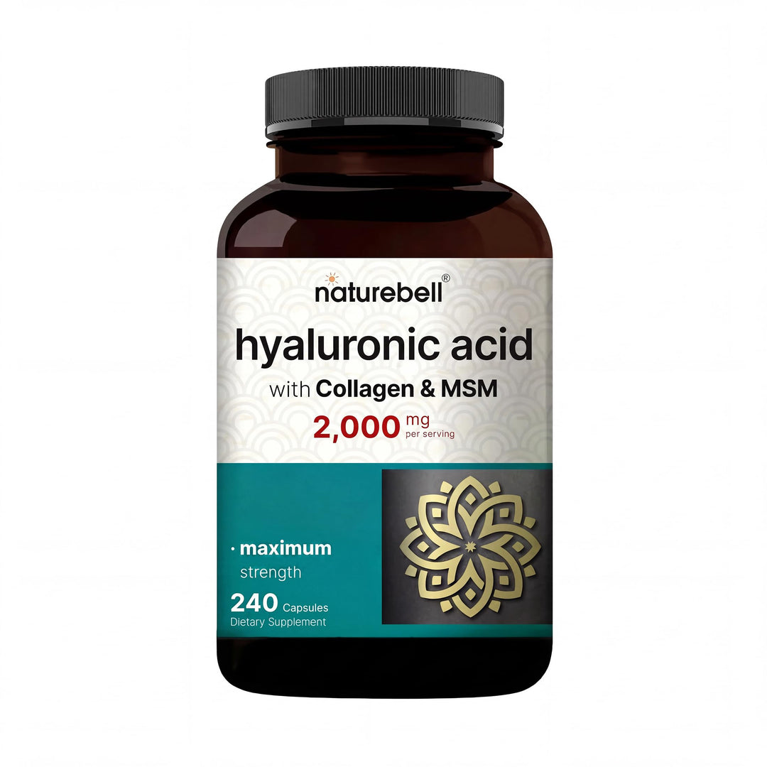 NatureBell Hyaluronic Acid with Hydrolyzed Collagen and MSM, 2000 mg, 240 Count