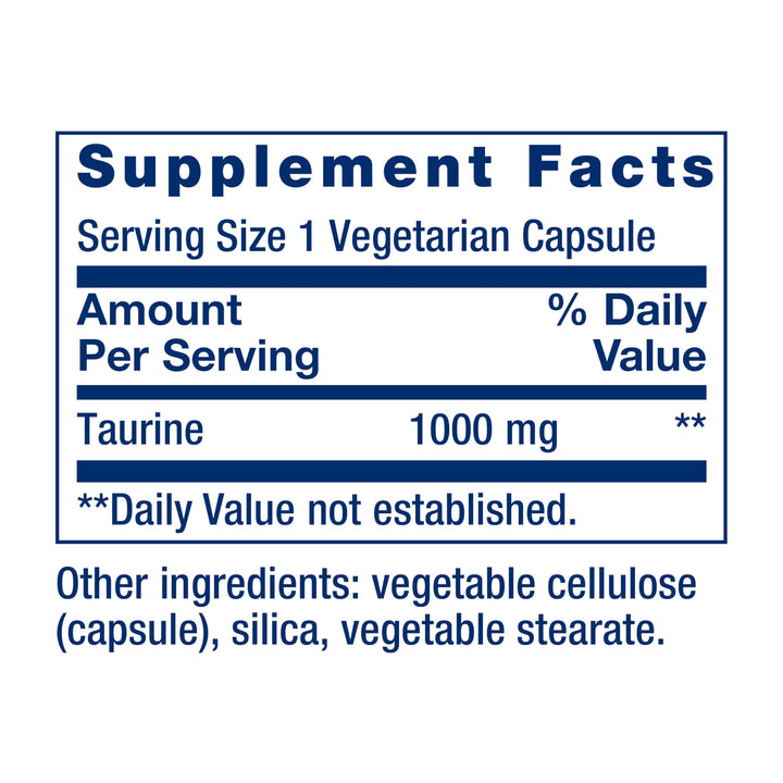 Life Extension Taurine 1000 mg, 50 Count