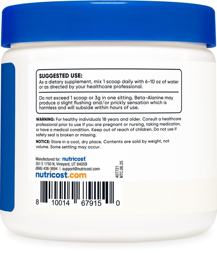Nutricost Beta Alanine Powder, 300 g