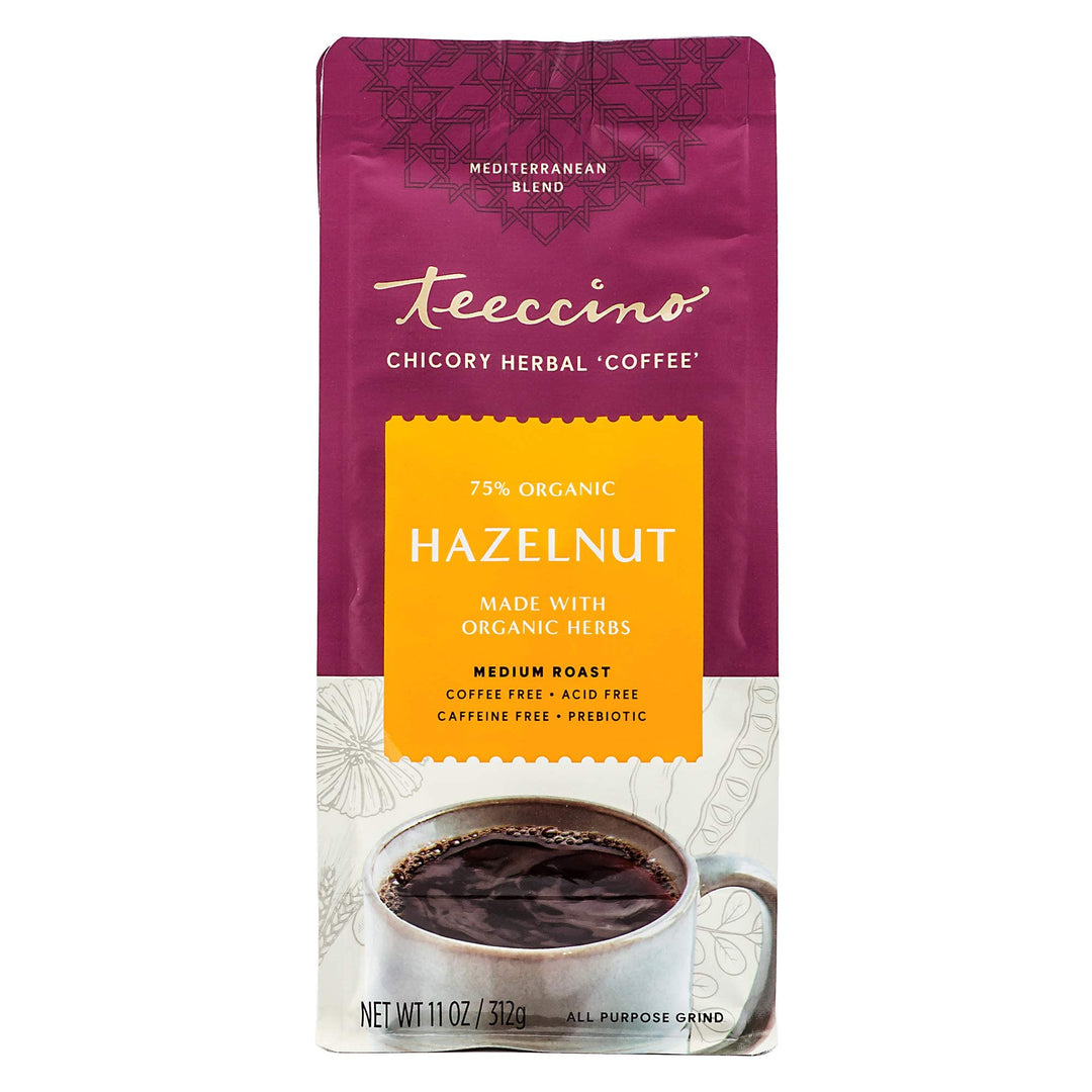 Teeccino Hazelnut Chicory Herbal Coffee, Medium Roast, 11 oz