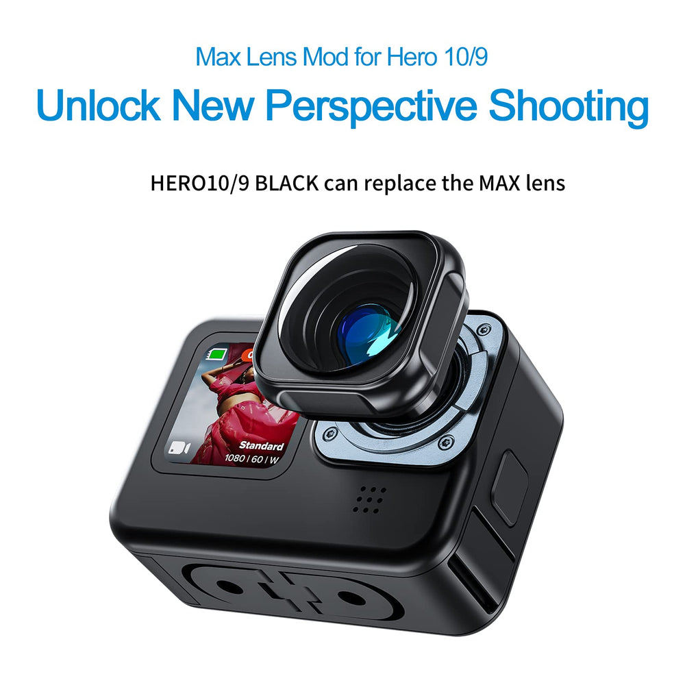 TELESIN Max Lens Mod, Replacement Lens for GoPro Hero 11, 10, 9