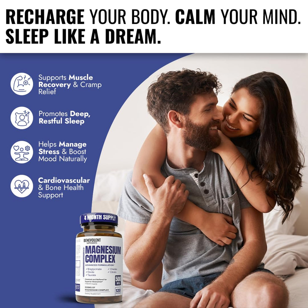 Benevolent Nourishment Magnesium Complex Supplement, 500 mg, 120 Count