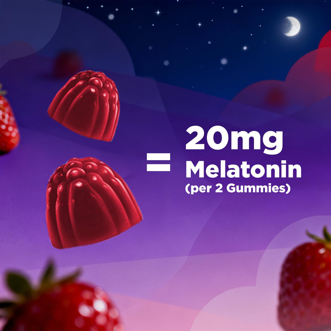 Vitamatic Melatonin Gummies, Strawberry, 20 mg, 60 Count