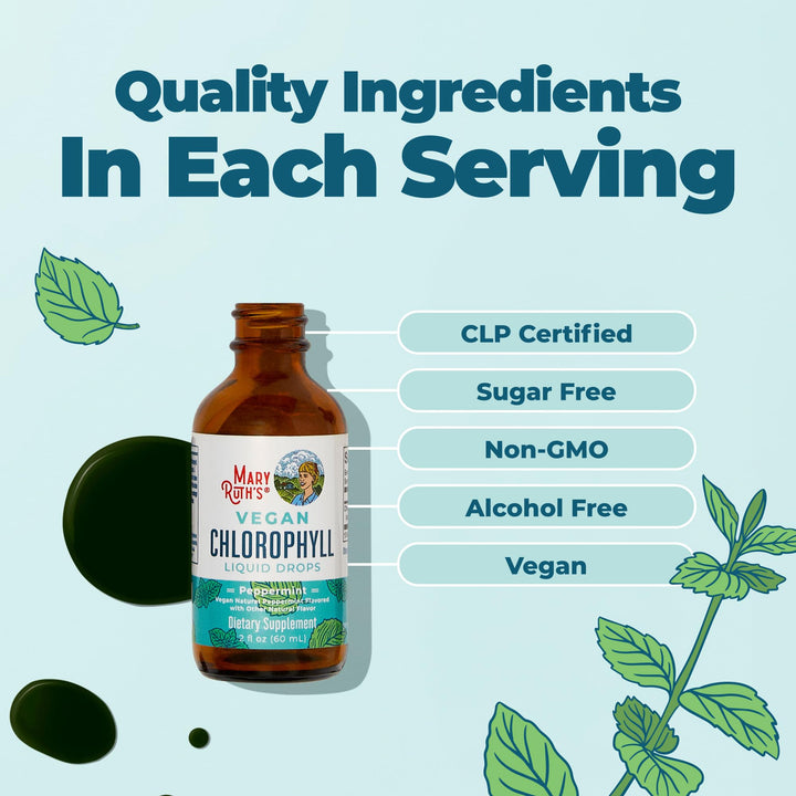 MARYRUTH'S Chlorophyll Liquid Drops, Peppermint, 50 mg, 30 Servings