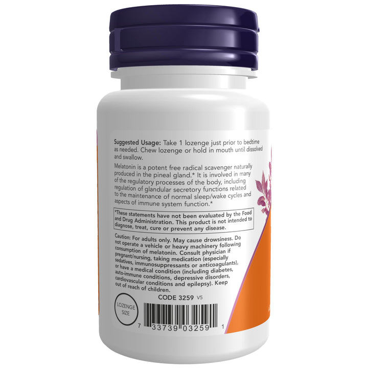 NOW Melatonin, 3 mg, 180 Count