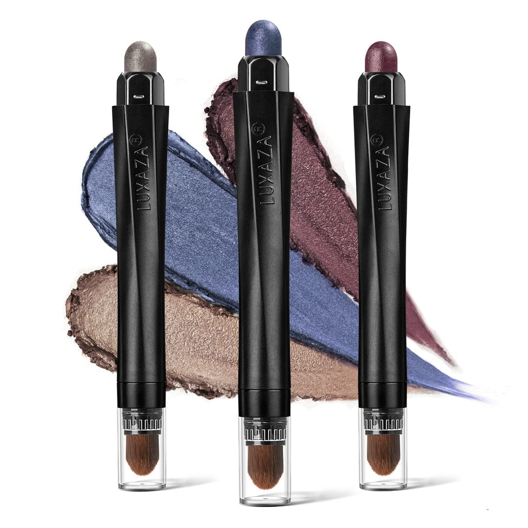 LUXAZA Cream Eyeshadow Stick Set, Neutral Metallic, 3 Count