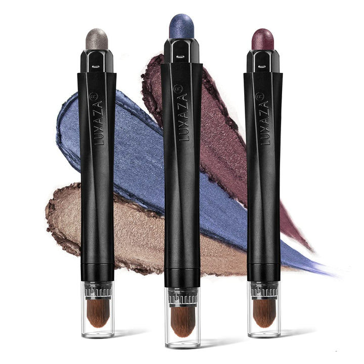 LUXAZA Cream Eyeshadow Stick Set, Neutral Metallic, 3 Count
