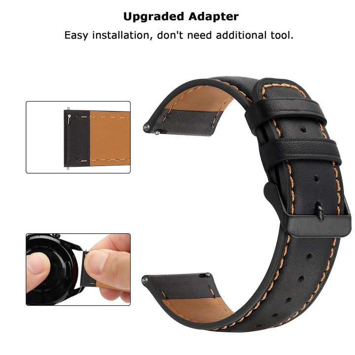 Tasikar Leather Watch Strap, Black
