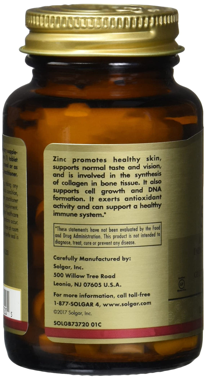 Solgar Zinc 50 mg, 100 Count, Pack of 12