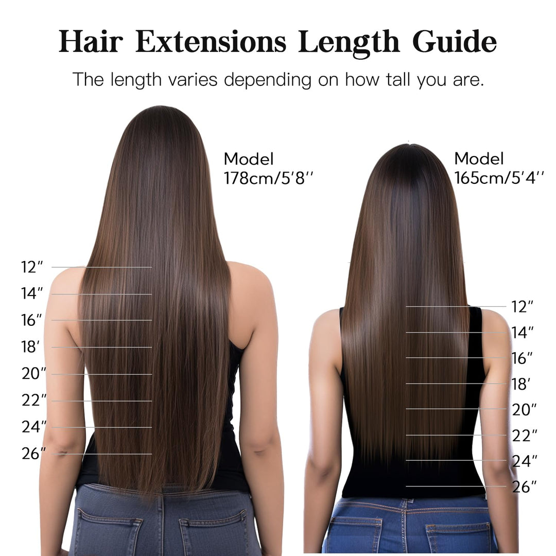 hotbanana Human Hair Clip In Extensions, Natural Black, 22 Inch, 120 g, 7 Count