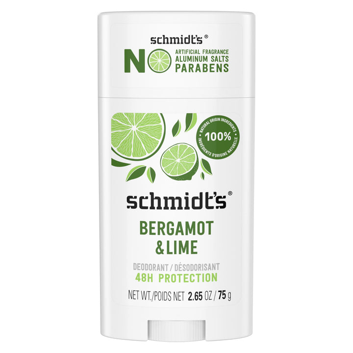 Schmidt's Bergamot + Lime Natural Deodorant, 2.65 oz