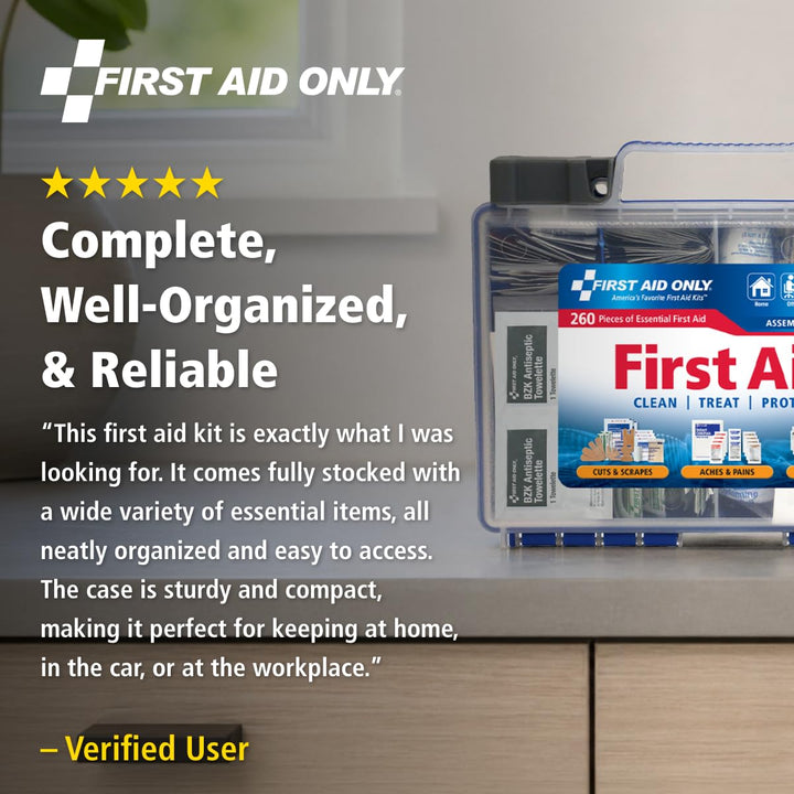 First Aid Only OSHA-Compliant All-Purpose 50-Person First Aid Kit, 260 Count