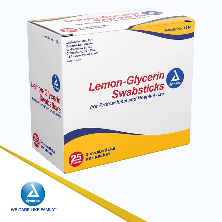Dynarex Lemon-Glycerin Swabsticks, 75 Count