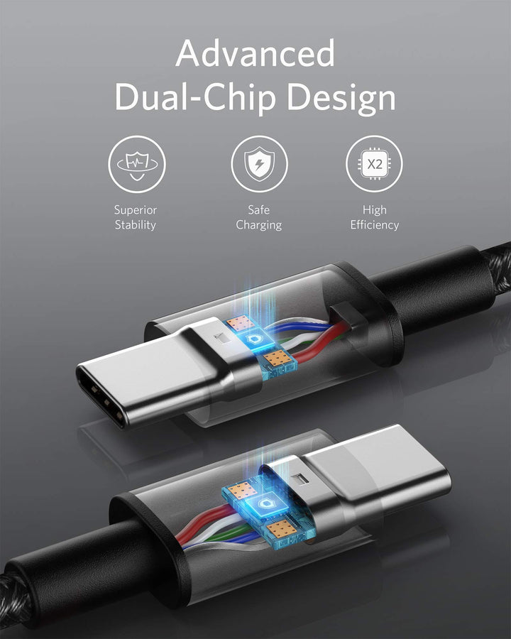 Anker USB C to USB C Cable, Black, 3 m