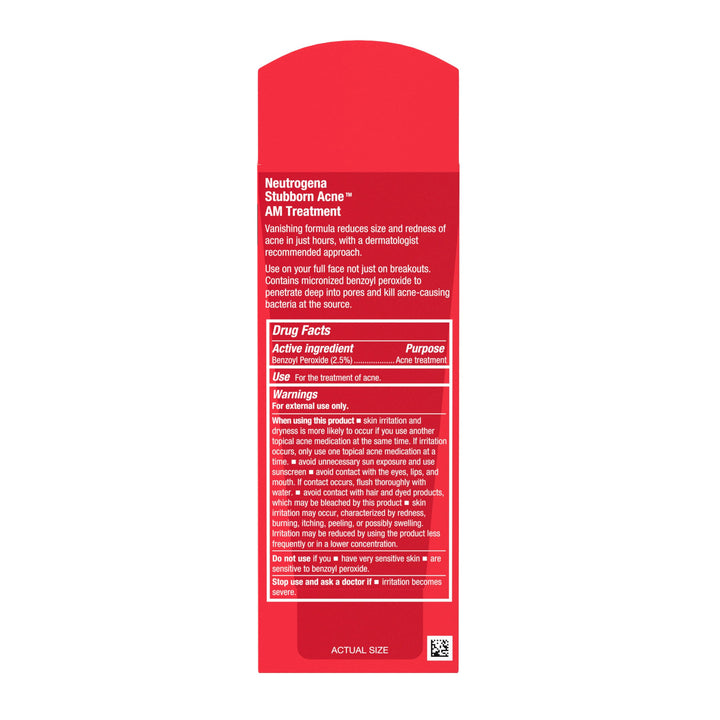 Neutrogena Stubborn Acne AM Face Treatment, 2.5% Benzoyl Peroxide, 2 oz