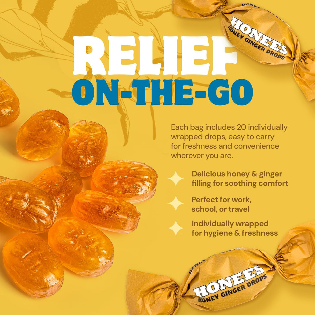 Honees Honey Ginger Drops, 100 g
