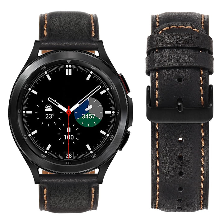 Tasikar Leather Watch Strap, Black