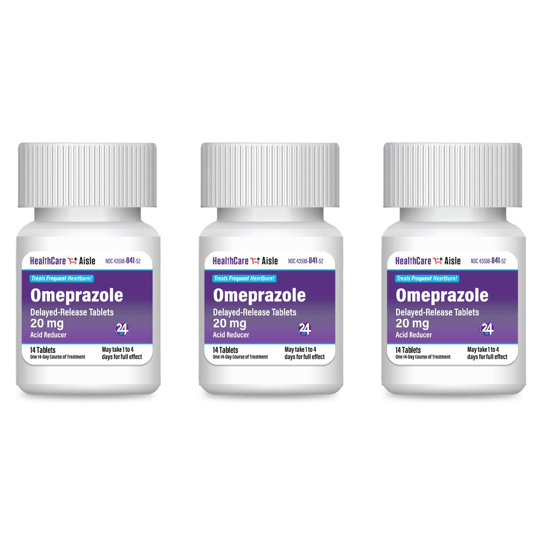 HealthCareAisle Omeprazole Acid Reducer, 20 mg, 42 Count