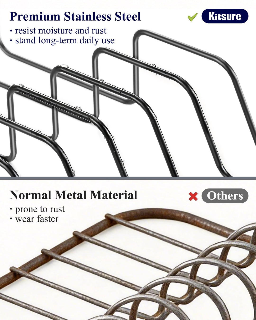 Kitsure Dish Drying Rack, Black, 48.8-67.8x32.8x15cm