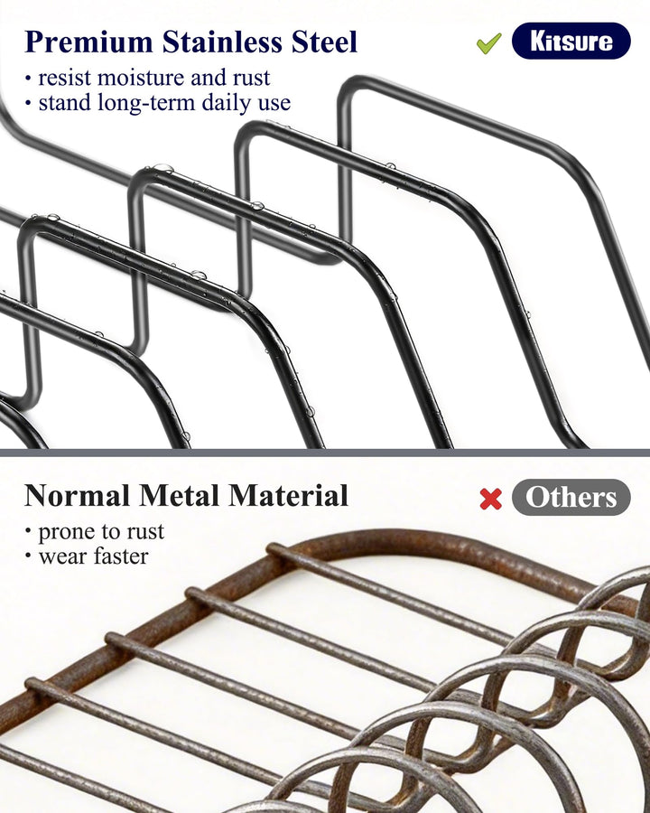 Kitsure Dish Drying Rack, Black, 48.8-67.8x32.8x15cm