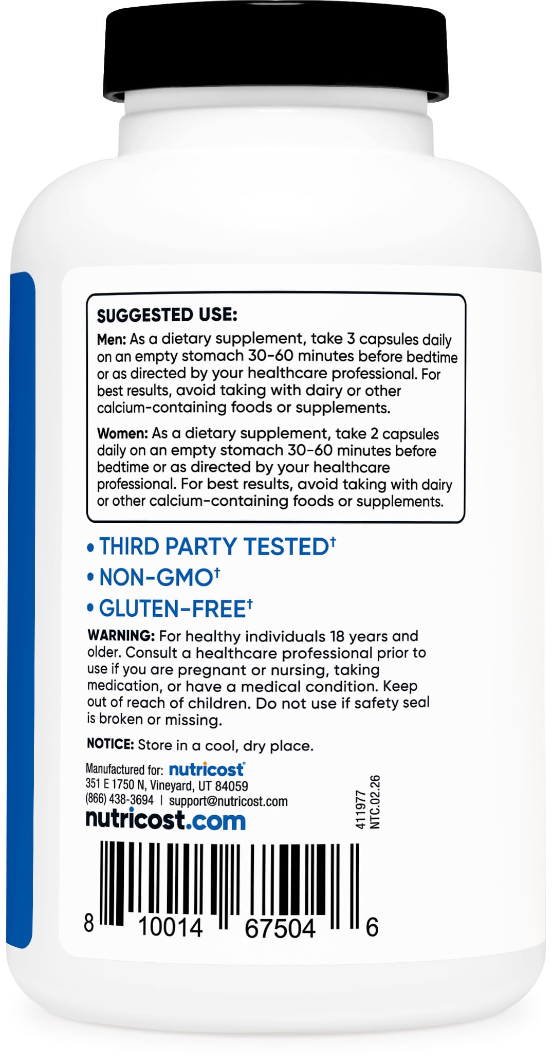 Nutricost ZMA Supplement, 180 Count