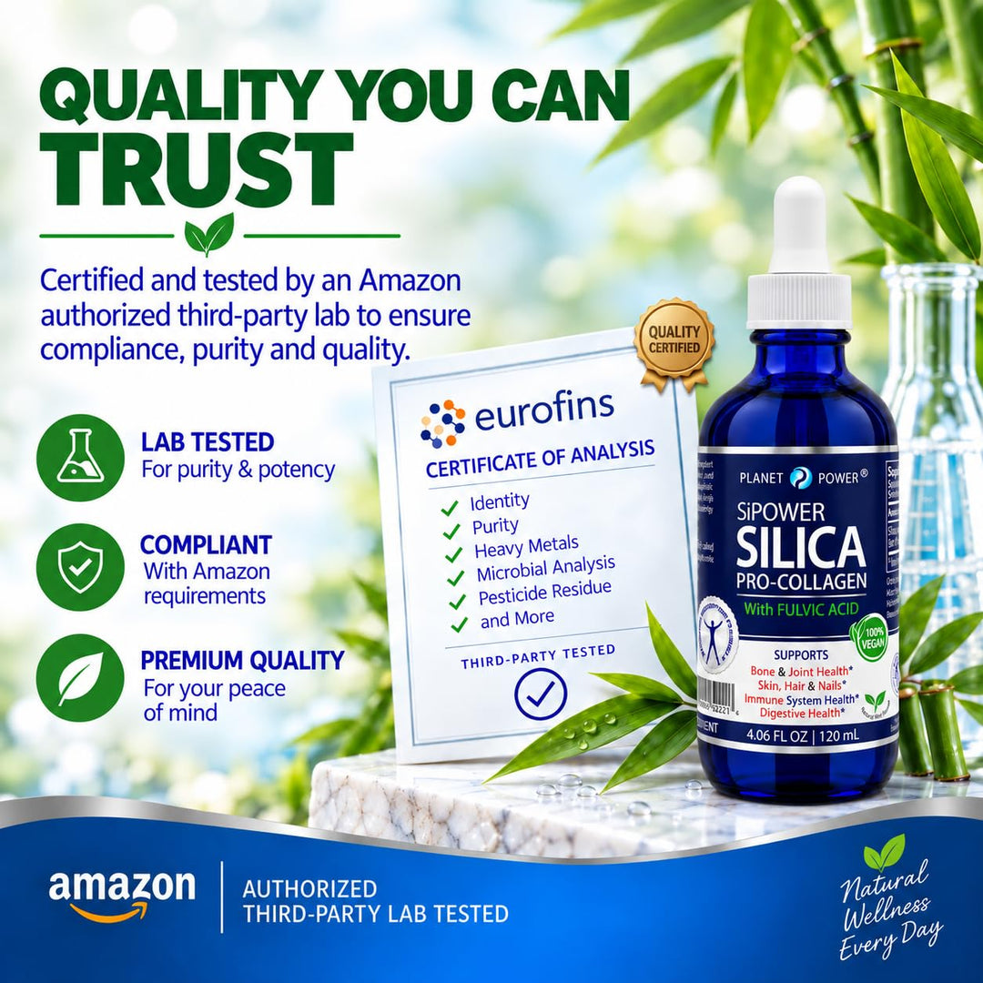 Planet Power Silica Vegan Collagen + Fulvic Acid, 4 fl oz