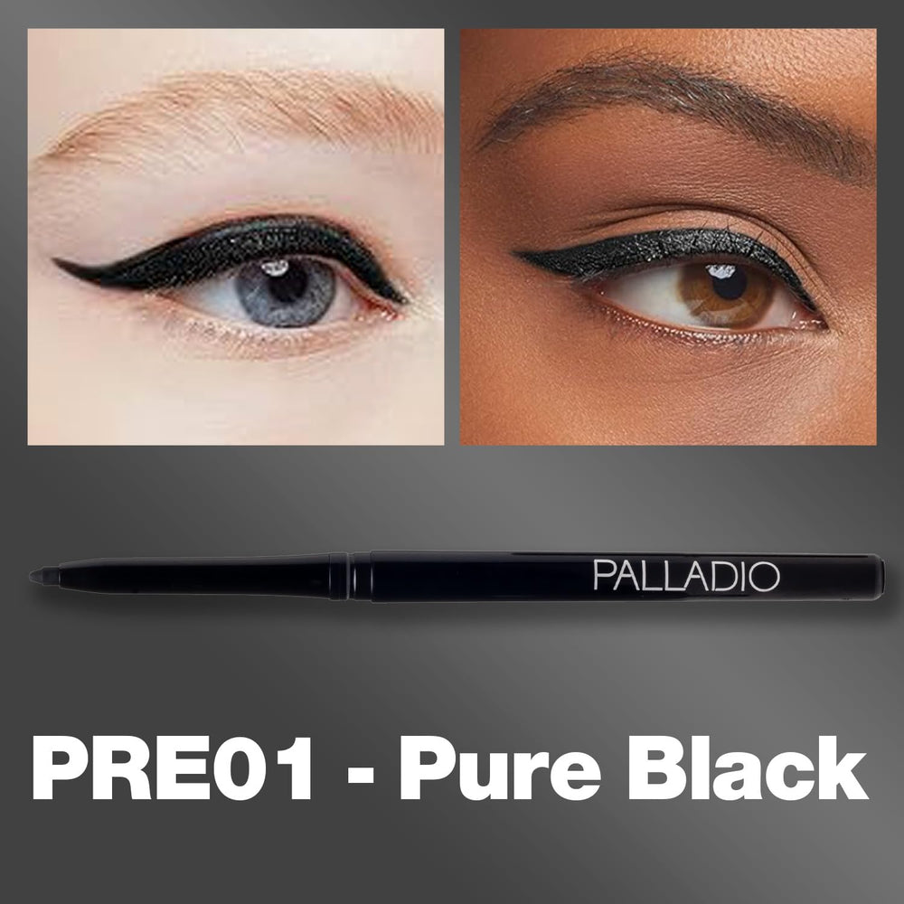 Palladio Waterproof Retractable Eyeliner, Pure Black