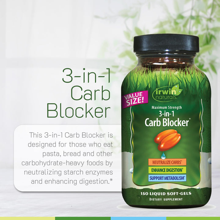 Irwin Naturals Maximum Strength 3-in-1 Carb Blocker, 75 Count