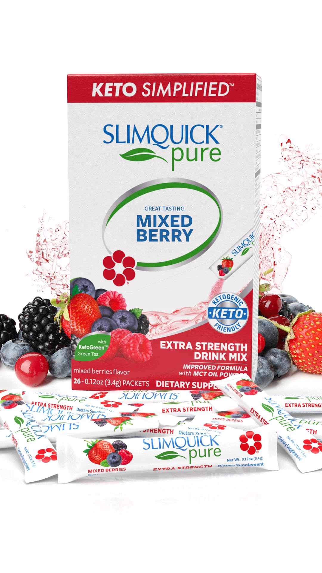 SlimQuick Pure 3x Extra Strength, Mixed Berry, 26 Count