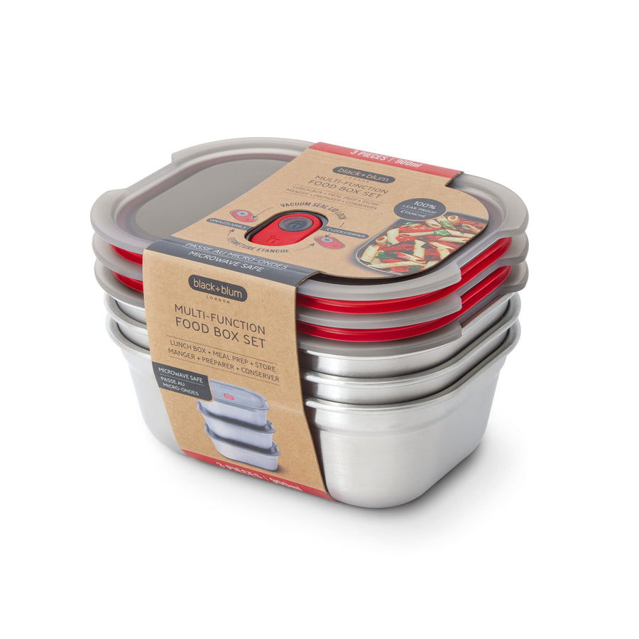 BLACK + BLUM Stainless Steel Container Set, 3 Count