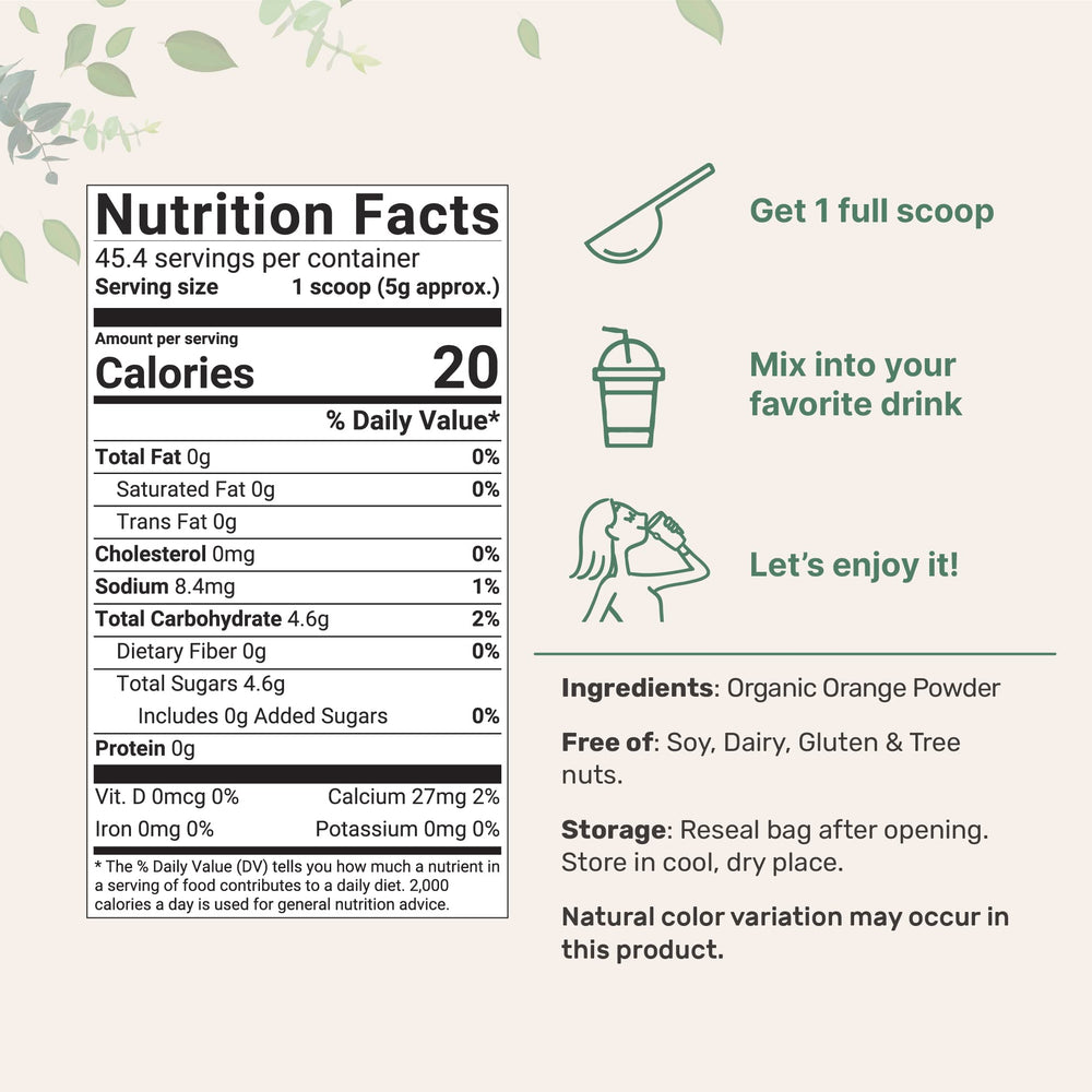 Micro Ingredients Organic Orange Powder, 8 oz