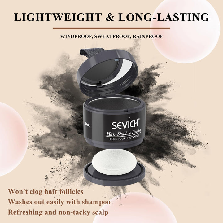 SEVICH Hair Line Powder, Black, 4 g