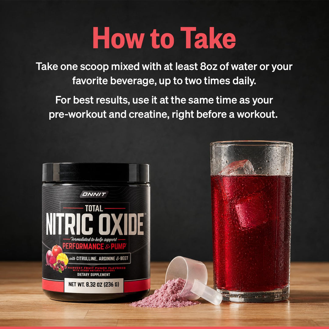 ONNIT Total Nitric Oxide Pre Workout Powder, Harvest Fruit, 20 Servings