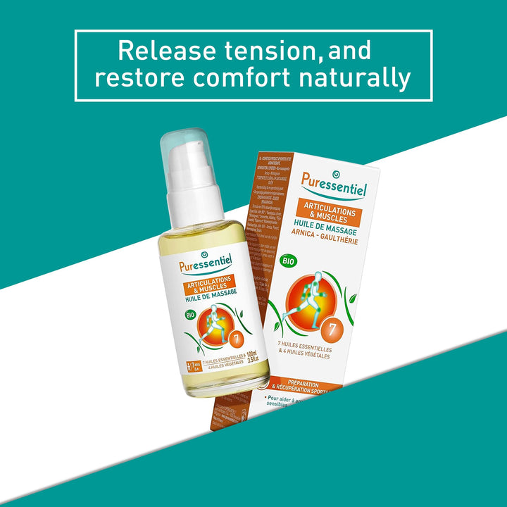 Puressentiel Muscle Relaxing Organic Massage Oil, 100 ml