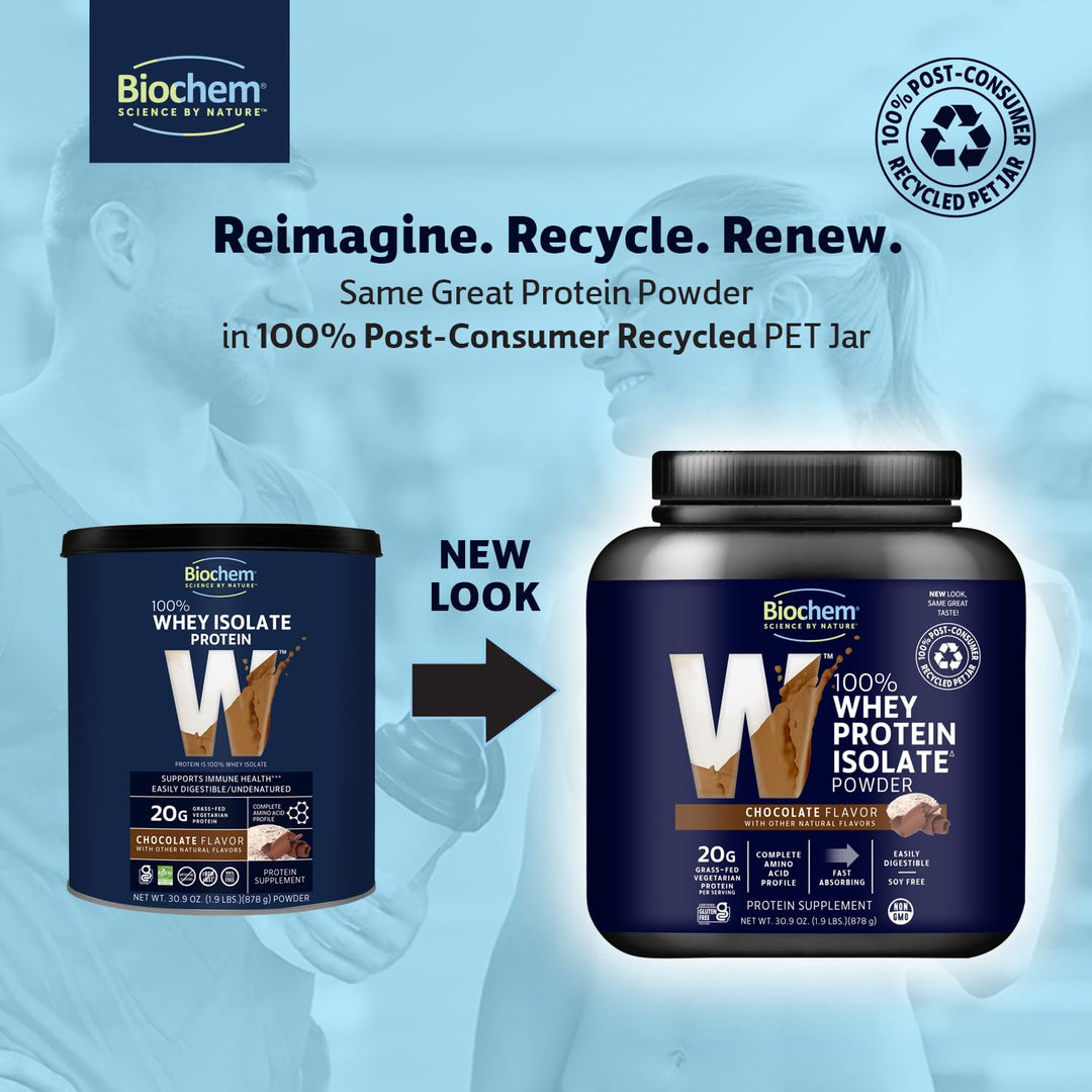 BioChem by Country Life Whey Isolate Protein Powder, Chocolate, 30.9 oz