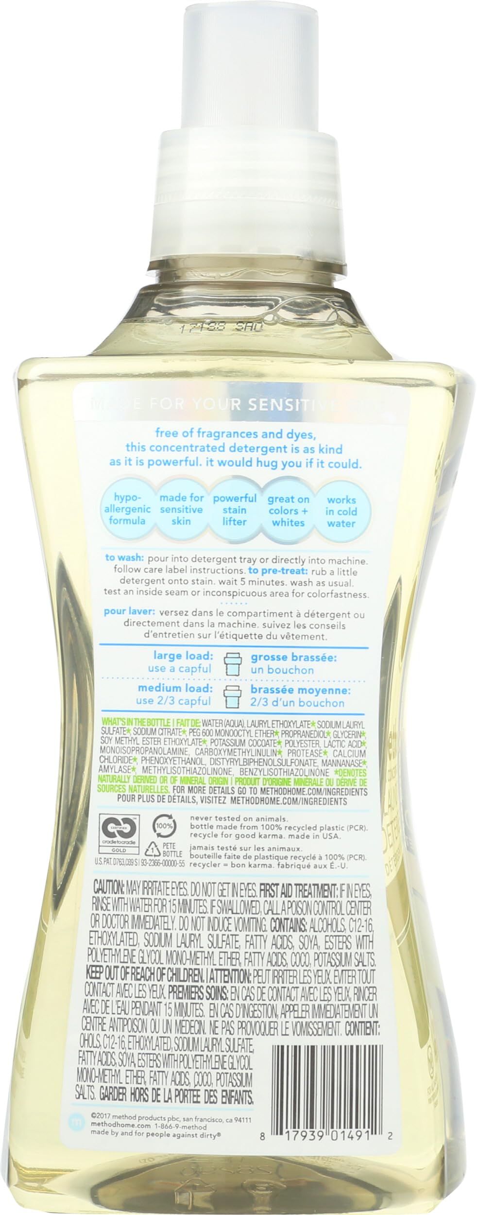Method Liquid Laundry Detergent, Fragrance Free + Clear, 53.5 fl oz