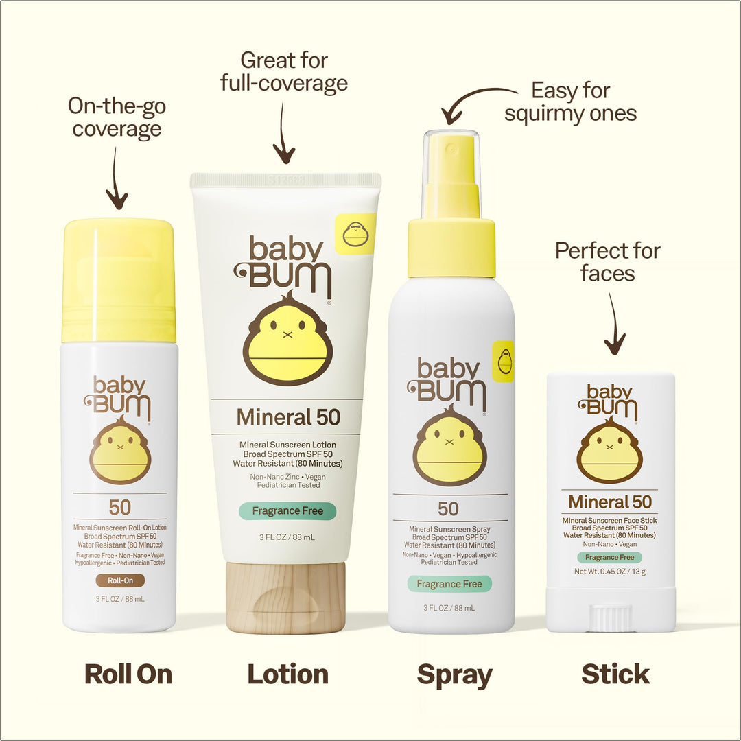 Sun Bum Baby Bum Sunscreen Spray, Fragrance Free, 3 fl oz
