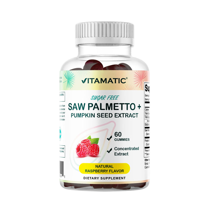 Vitamatic Saw Palmetto & Pumpkin Seed Gummies, Raspberry, 60 Count