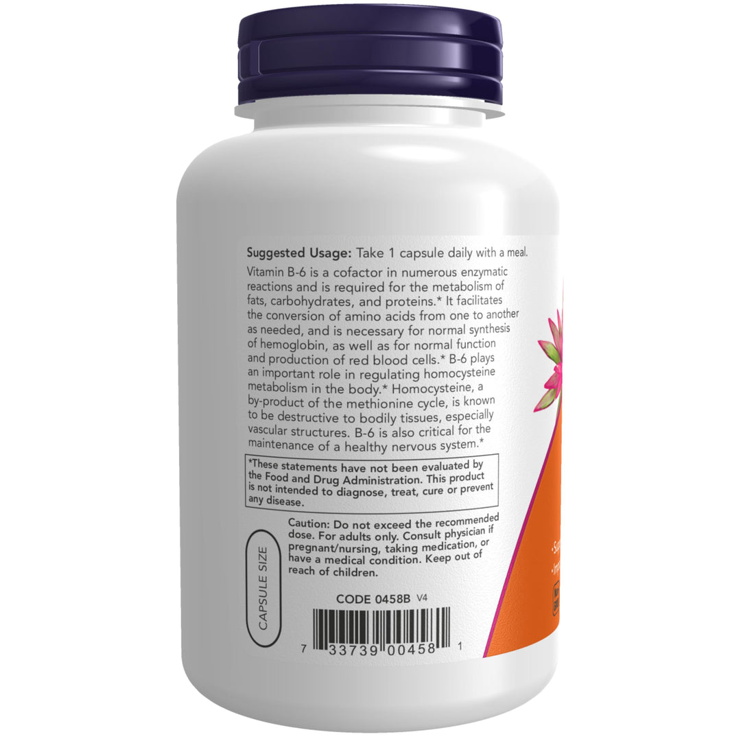 NOW Vitamin B-6 Pyridoxine HCl 100 mg, 250 Count