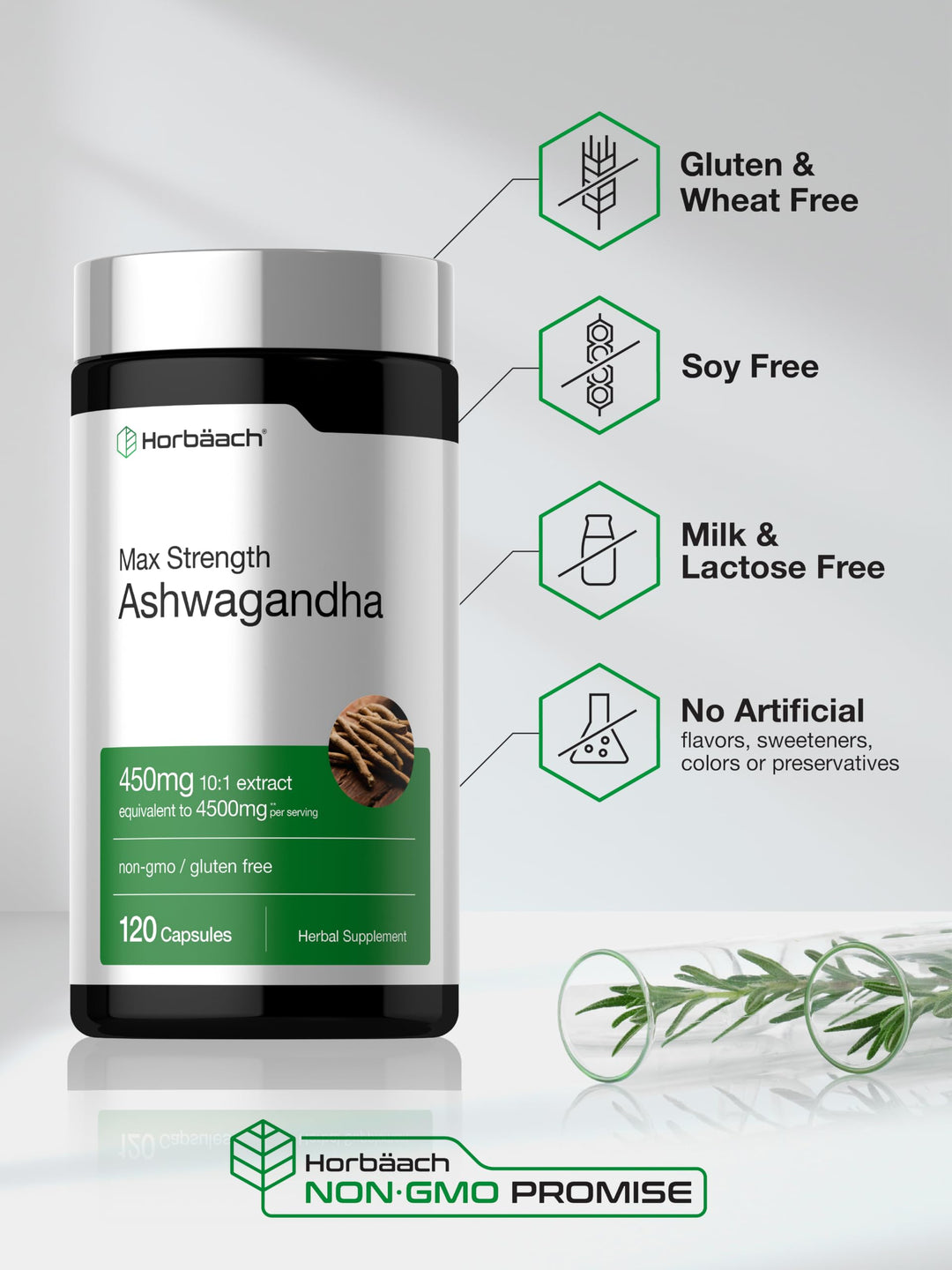 Horbäach Ashwagandha Supplement, 4500 mg, 120 Count