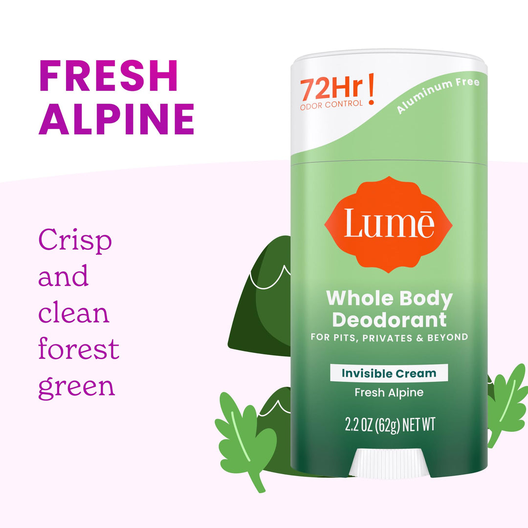 Lume Whole Body Deodorant Cream Stick, Soft Powder, 2.2 oz
